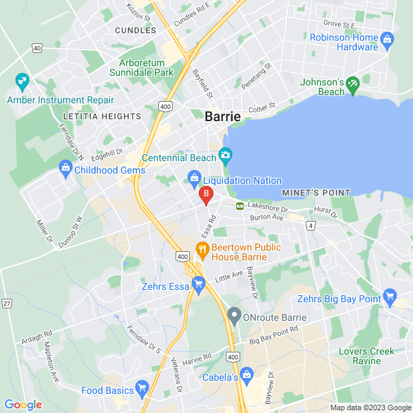 Avita Beauty Center location map: Unit 1 - 250 Innisfil St., Barrie, ON