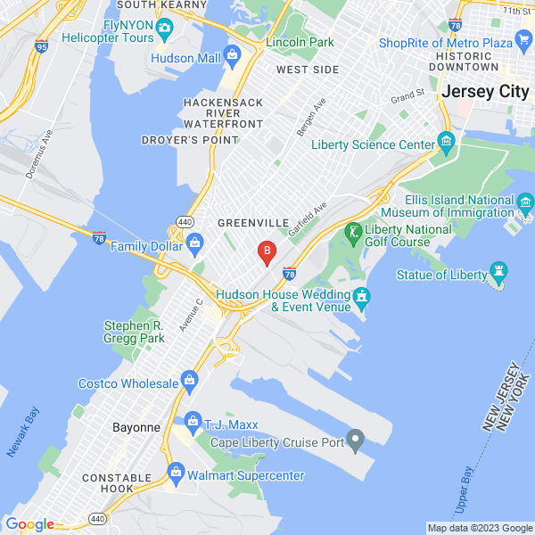 Ample Moving NJ location map: 9 Linden Ave, Jersey City, NJ